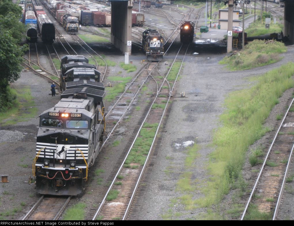 Four trains at Enola